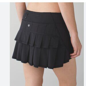 Lululemon Run Pace Setter Skirt Black Regular skort 10 ruffles